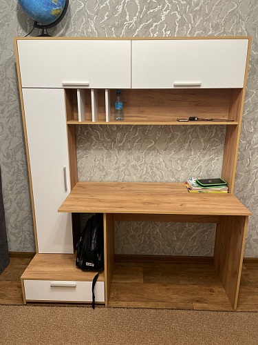 Письменный стол Лайт 03.243 дуб золотой (craft) / белый премиум фото покупателя 132