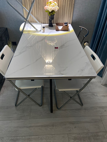 Керамический стол Вилли 140(200)х80х75 черный мрамор shakespeare black / черный фото покупателя 71