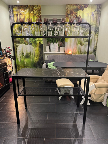 Барный стол Сари 120х50х171 дпк графит / черный фото покупателя 27