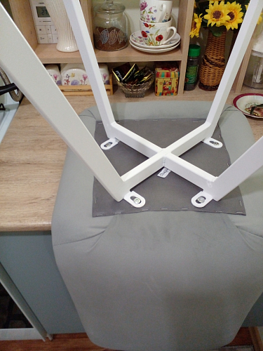 Стул на металлокаркасе Чилли К светло-серый велюр / черный каркас фото покупателя 321