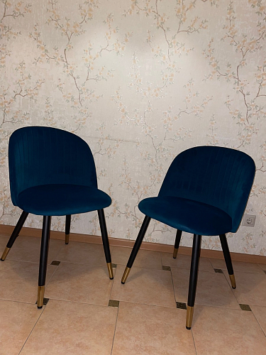 Стул на металлокаркасе Gabi dark beige / black / silver фото покупателя 635