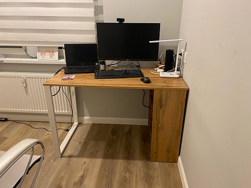 Письменный стол Битти Лофт 116х60х75 дуб делано светлый / белый матовый фото покупателя 32