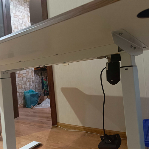 Компьютерный стол Маркос с механизмом подъема 140х80х75 орех кантри / белый фото покупателя 40