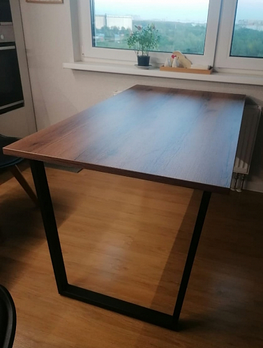 Стол Лота Лофт 140 25 мм черный матовый / бетон фото покупателя 626