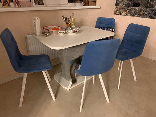 Стул на металлокаркасе Чилли синий / белый фото покупателя 976