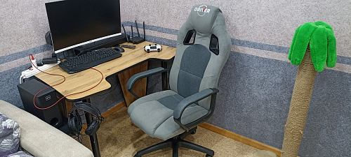 Компьютерное кресло Driver/Драйвер кожзам черный / серый фото покупателя 15