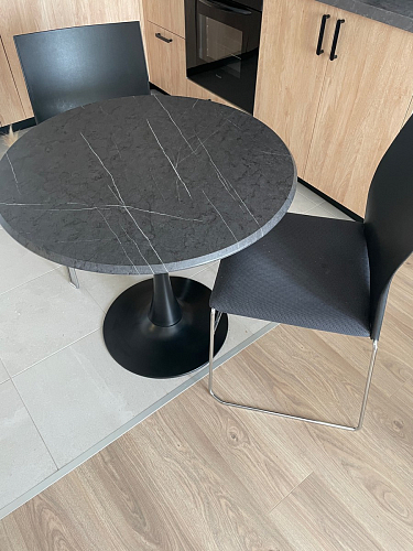 Стол Тулип 80х73 мрамор черный / белый фото покупателя 18