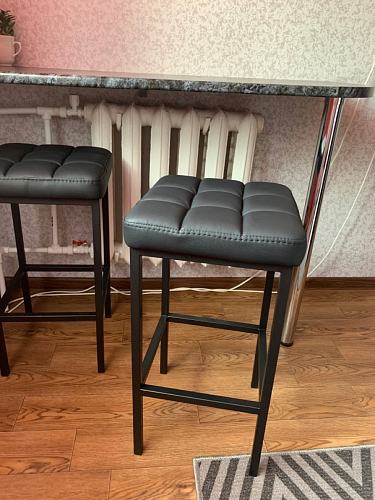 Барный стул Лофт микровелюр катания блэк / черный матовый фото покупателя 57