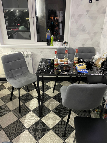 Стул на металлокаркасе Чилли синяя ткань / белый фото покупателя 343