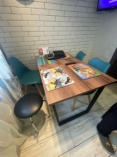 Деревянный стол Лота Лофт 120х75 белый матовый / дуб крафт золотой фото покупателя 254