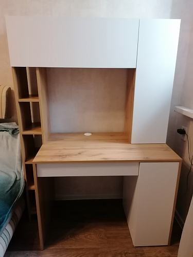 Письменный стол Комфорт 12.71 дуб золотой craft / белая аляска фото покупателя 32