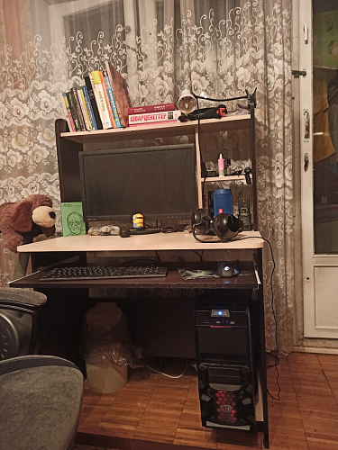 Компьютерный стол Грета-1 ясень шимо / дуб сонома фото покупателя 11