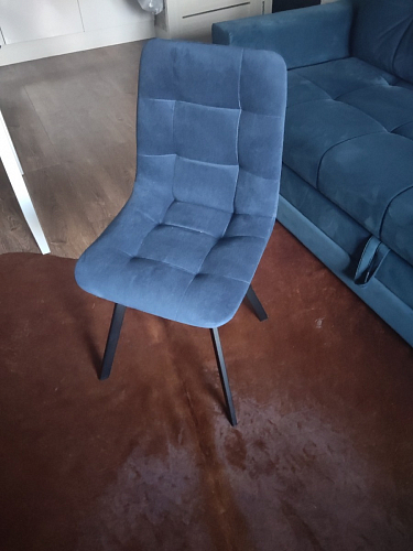 Стул на металлокаркасе Чилли К светло-серый велюр / черный каркас фото покупателя 1411