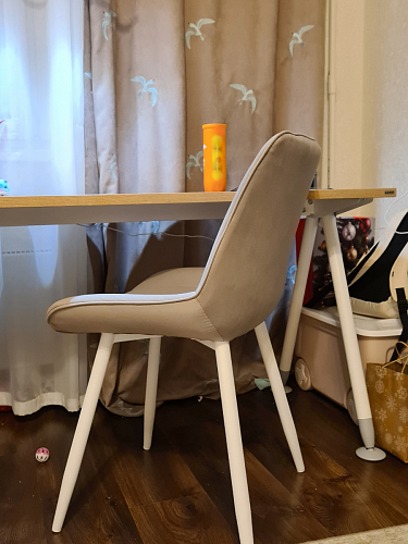 Стул на металлокаркасе Седа 360 К латте (velutto 08) / белый фото покупателя 296