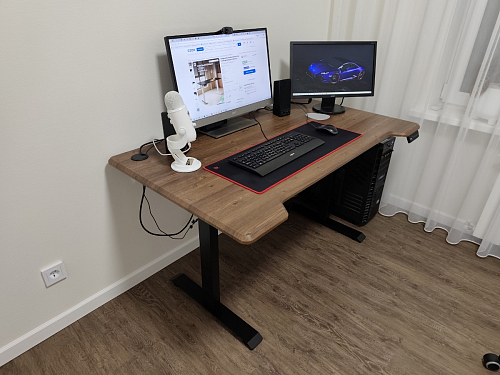 Компьютерный стол Маркос 140х80 тауп / черный фото покупателя 9