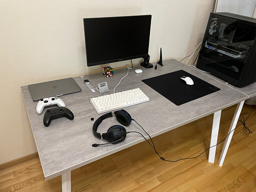 Стол Тринити Лофт 120 32 мм дуб галифакс табако / черный матовый фото покупателя 55