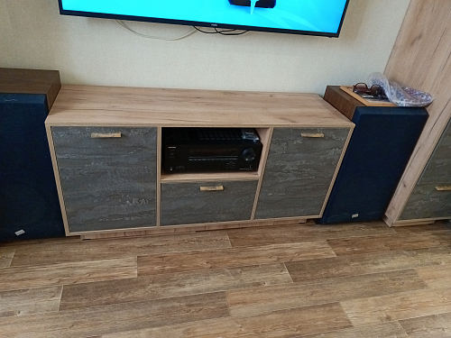 ТВ-тумба Эго Т-2 на подиуме дуб крафт золотой / белый глянец фото покупателя 2