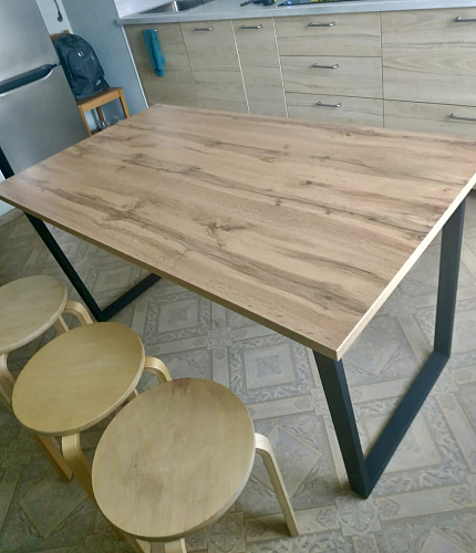 Деревянный стол Лота Лофт 140х80 дуб крафт табачный / черный матовый фото покупателя 188