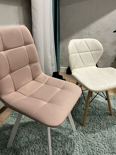 Стул на металлокаркасе Чилли К светло-серый велюр / черный каркас фото покупателя 96