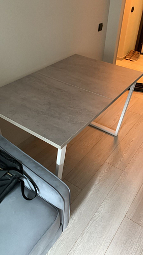 Деревянный стол Лота Лофт 120х75 белый матовый / дуб крафт золотой фото покупателя 695