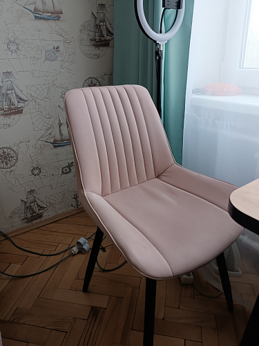 Стул на металлокаркасе Седа 360 К латте (velutto 08) / белый фото покупателя 89