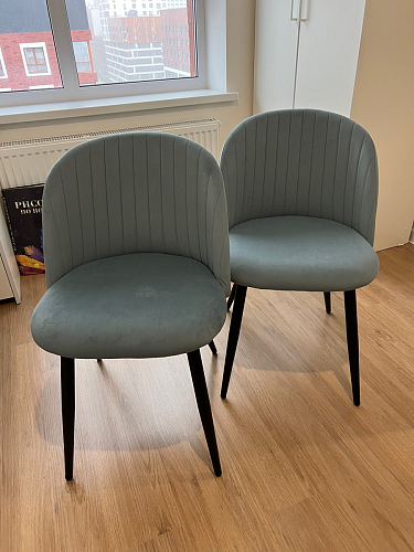 Стул на металлокаркасе Gabi dark beige / black / silver фото покупателя 374