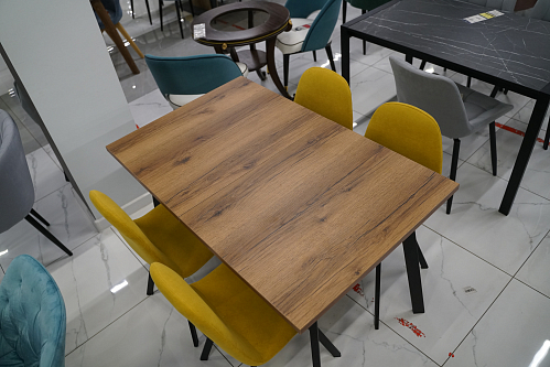 Стол раскладной Колон Лофт 120 25 мм юта / черный матовый из шоурума 6