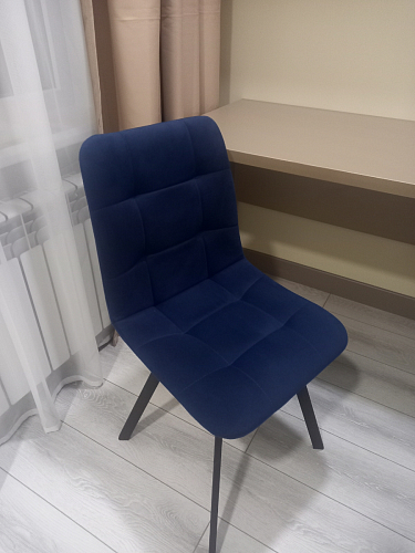 Стул на металлокаркасе Чилли синяя ткань / белый фото покупателя 1445