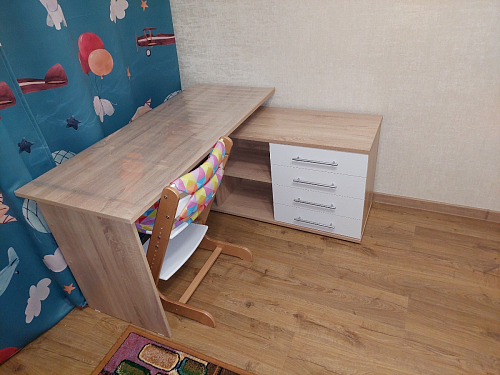 Компьютерный стол КСТ-109П правый дуб сонома / белый фото покупателя 83