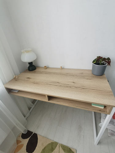 Письменный стол Леон Лофт черный матовый / дуб вотан фото покупателя 167