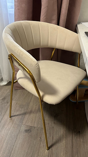 Стул на металлокаркасе Kamelia green / gold фото покупателя 60