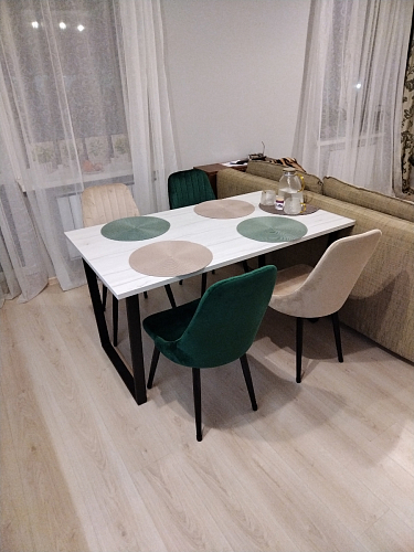 Деревянный стол Лота Лофт 120х75 белый матовый / дуб крафт золотой фото покупателя 524