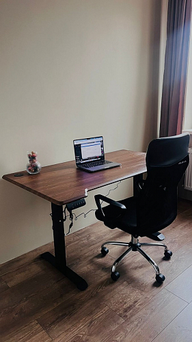 Компьютерный стол Маркос с механизмом подъема 120х75х75 орех кантри / белый фото покупателя 55