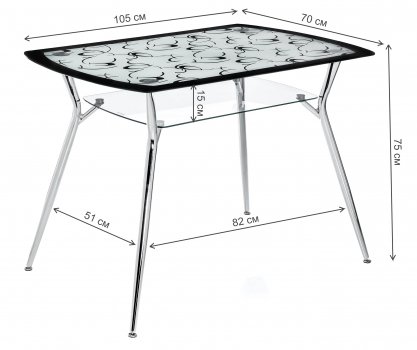 Стеклянный стол Line 105