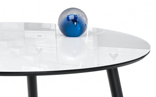 Стеклянный стол Анселм белый / черный