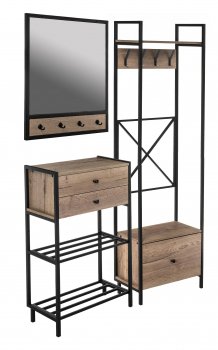 Модульная прихожая Лофт дуб галифакс / черный матовый