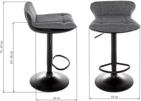 Барный стул Domus черный / серый