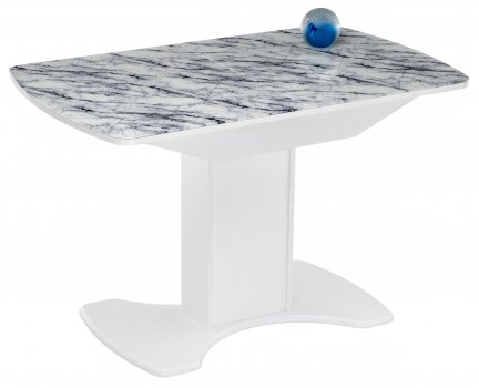 Стол на тумбе Ригель белый мрамор / белый