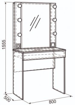 Туалетный столик Гламур белый / белый глянец
