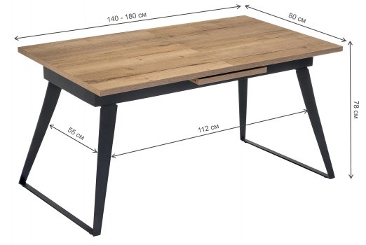 Стол Кхал галифакс натуральный / графит
