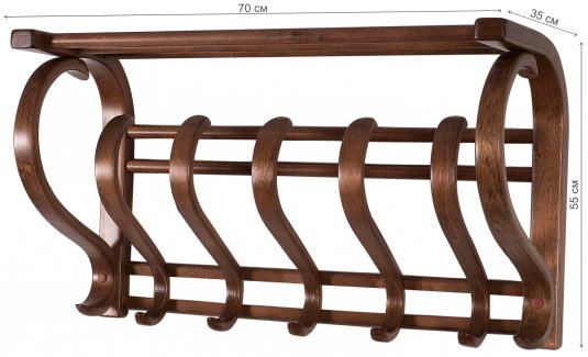 Вешалка настенная В 5Н средне-коричневый